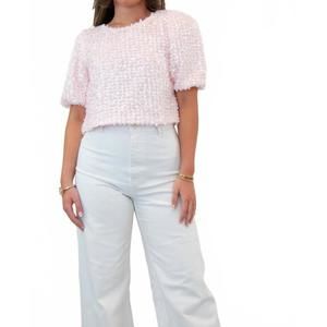 NEW Q2 phoebe sequin brunch top in pink